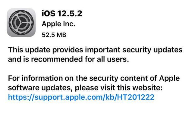 金波乡苹果手机维修分享iOS12.5.2发布，建议所有老苹果用户安装 